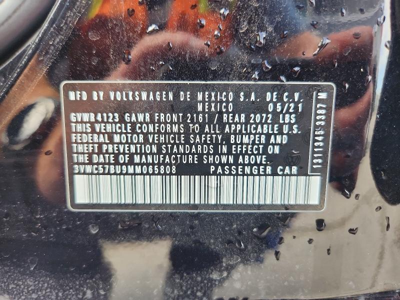 48660206 :رقم المزاد ، 3VWC57BU9MM065808 vin ، 2021 Volkswagen Jetta مزاد بيع