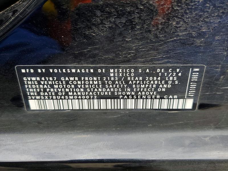 51456496 :رقم المزاد ، 3VW5X7BU4SM040072 vin ، 2025 Volkswagen Jetta مزاد بيع