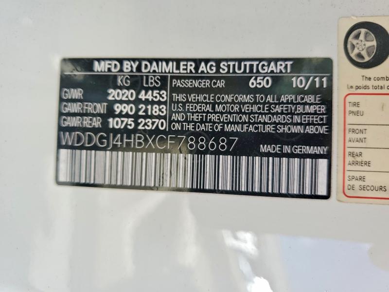 2012 Mercedes-benz C მანქანა იყიდება აუქციონზე, vin: WDDGJ4HBXCF788687, აუქციონის ნომერი: 49245376