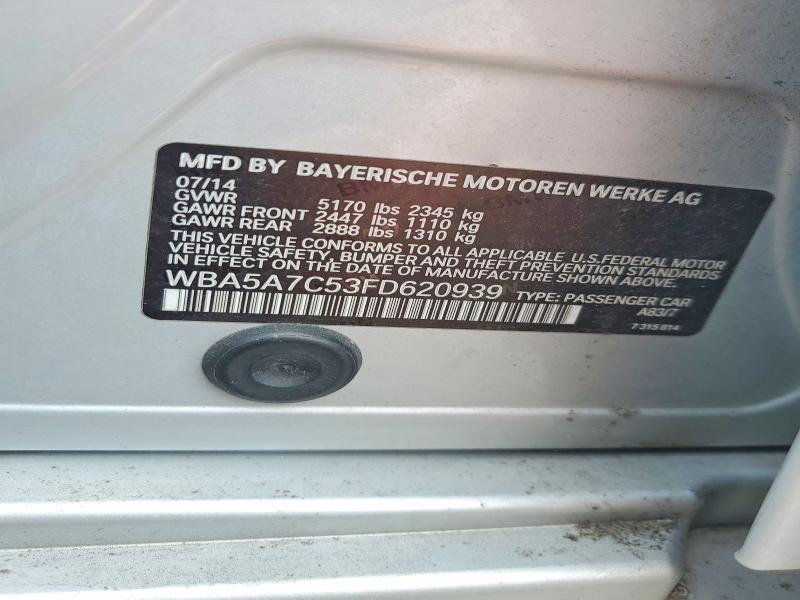 2015 Bmw 528 მანქანა იყიდება აუქციონზე, vin: WBA5A7C53FD620939, აუქციონის ნომერი: 48287456