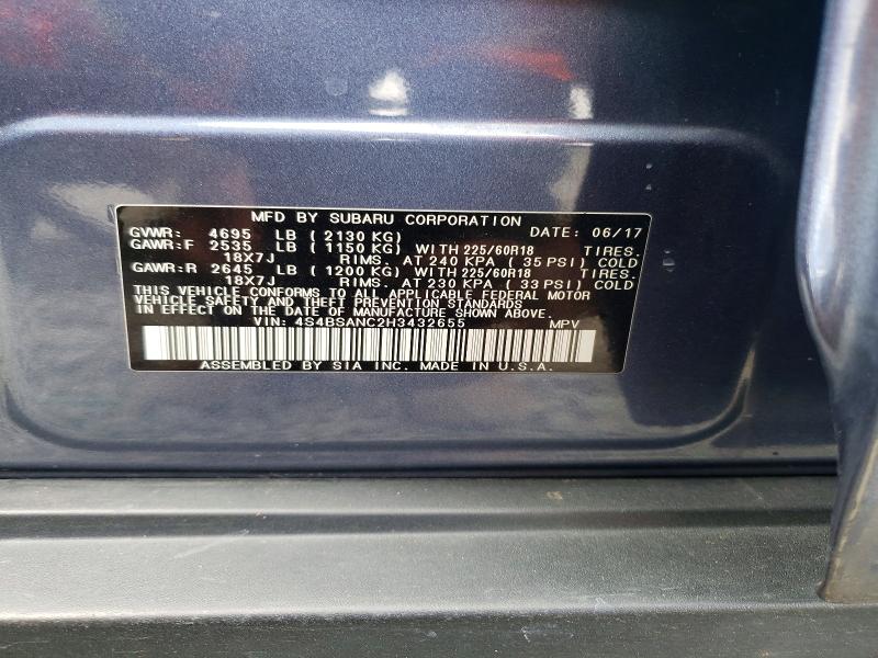 51525916 :رقم المزاد ، 4S4BSANC2H3432655 vin ، 2017 Subaru Outback مزاد بيع