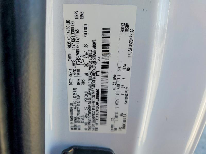 Aukcja sprzedaży 2016 Ford F-150, vin: 1FTEX1CP2GKE86650, numer aukcji: 51640136