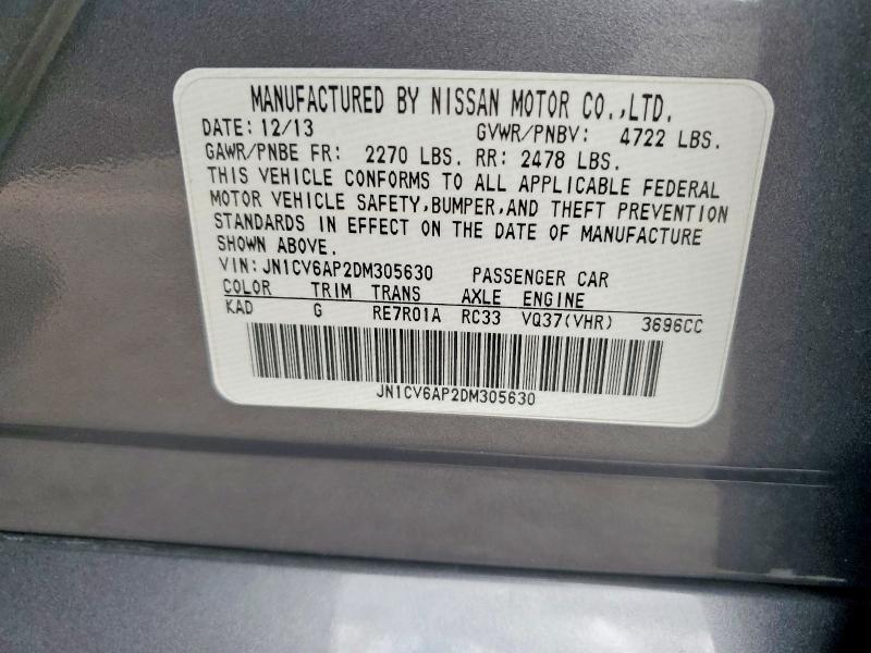 Aukcja sprzedaży 2013 Infiniti G37 Sedan, vin: JN1CV6AP2DM305630, numer aukcji: 49005306