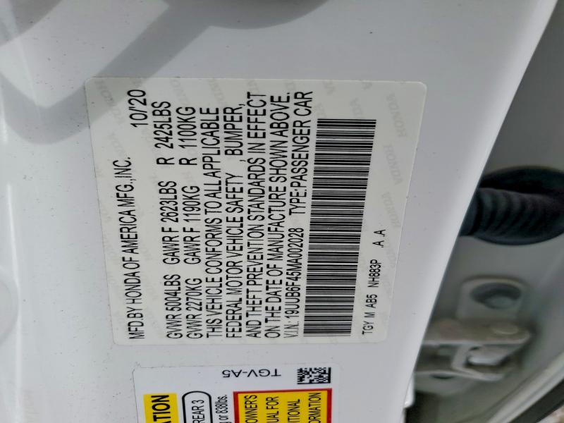 Aukcja sprzedaży 2021 Acura Tlx, vin: 19UUB6F45MA002028, numer aukcji: 51452536