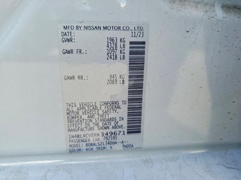 Продаж на аукціоні авто 2024 Nissan Altima, vin: 1N4BL4CV8RN349671, номер лоту: 51339726