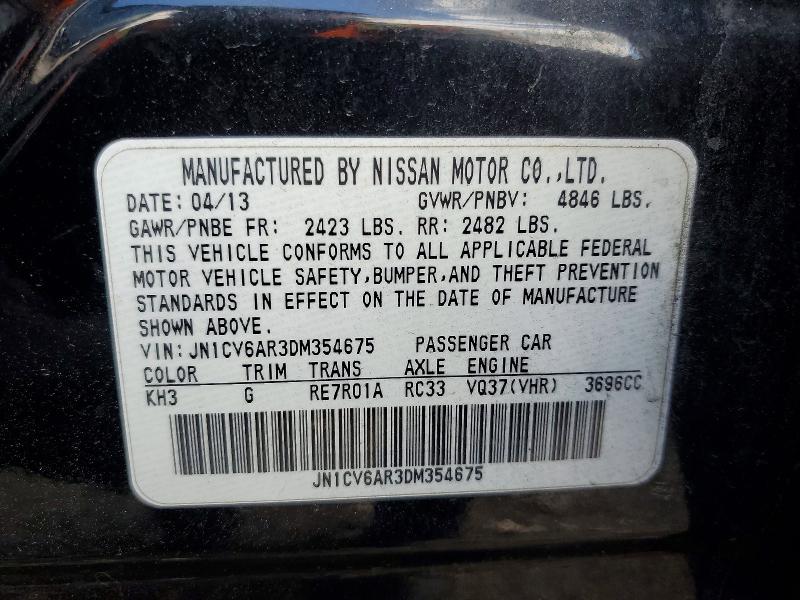 Aukcja sprzedaży 2013 Infiniti G37 Sedan, vin: JN1CV6AR3DM354675, numer aukcji: 50175616