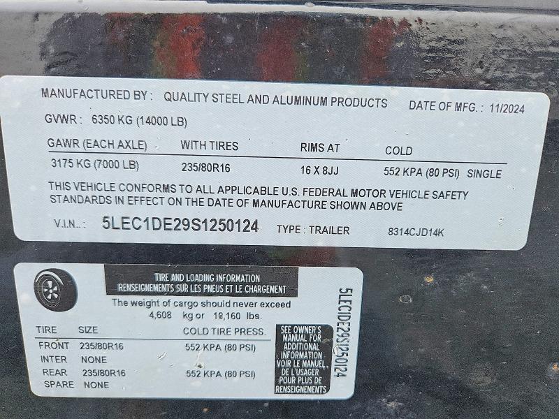 Продаж на аукціоні авто 2025 Quality Steel Unknown, vin: 5LEC1DE29S1250124, номер лоту: 47174516