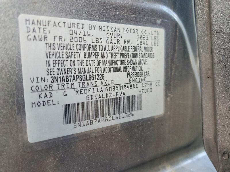 Aukcja sprzedaży 2016 Nissan Sentra, vin: 3N1AB7AP8GL661326, numer aukcji: 51360156