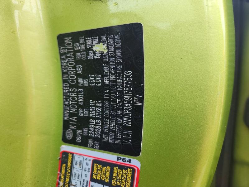 Aukcja sprzedaży 2017 Kia Soul, vin: KNDJP3A59H7877603, numer aukcji: 51501156