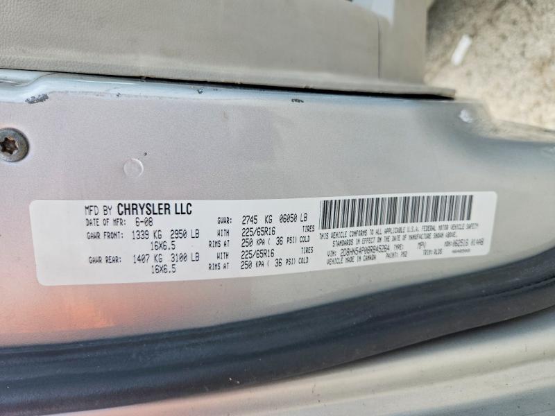 2008 Dodge Grand Caravan მანქანა იყიდება აუქციონზე, vin: 2D8HN54P08R845264, აუქციონის ნომერი: 50340726