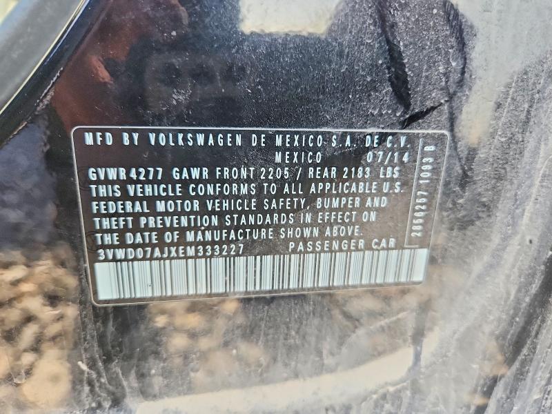 Aukcja sprzedaży 2014 Volkswagen Jetta, vin: 3VWD07AJXEM333227, numer aukcji: 49725526