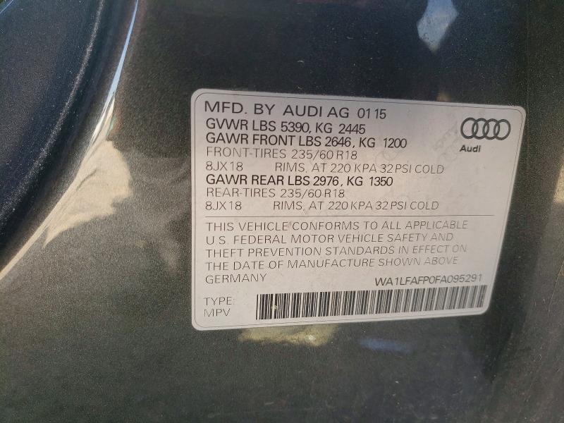Aukcja sprzedaży 2015 Audi Q5, vin: WA1LFAFP0FA095291, numer aukcji: 50004846