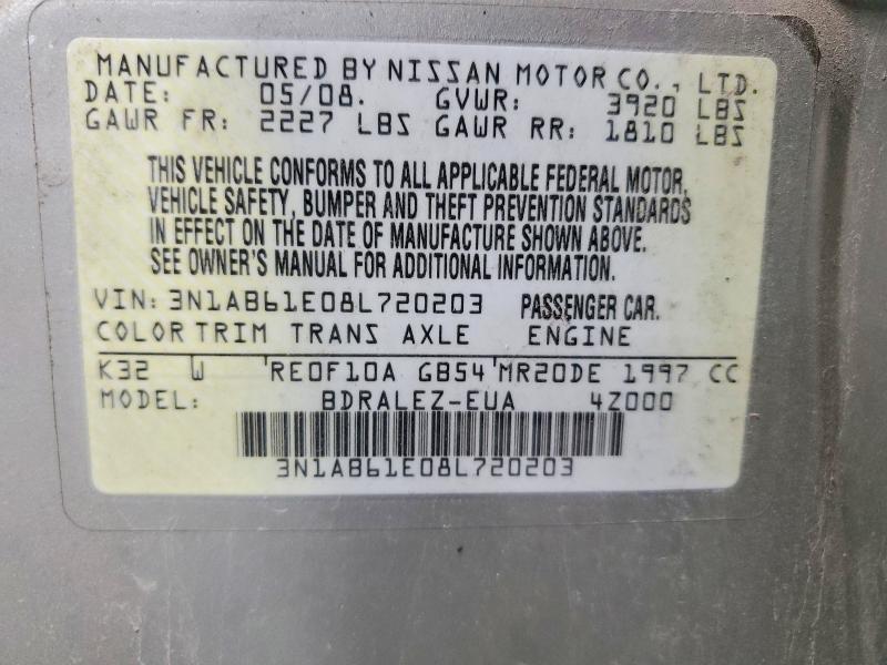 51825596 :رقم المزاد ، 3N1AB61E08L720203 vin ، 2008 Nissan Sentra مزاد بيع