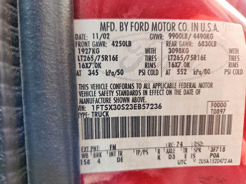 Продаж на аукціоні авто 2003 Ford F350, vin: 1FTSX30S23EB57236, номер лоту: 48193576