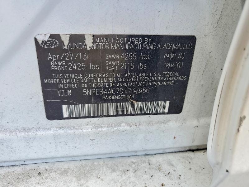 Продажа на аукционе авто 2013 Hyundai Sonata, vin: 5NPEB4AC7DH737656, номер лота: 49673386