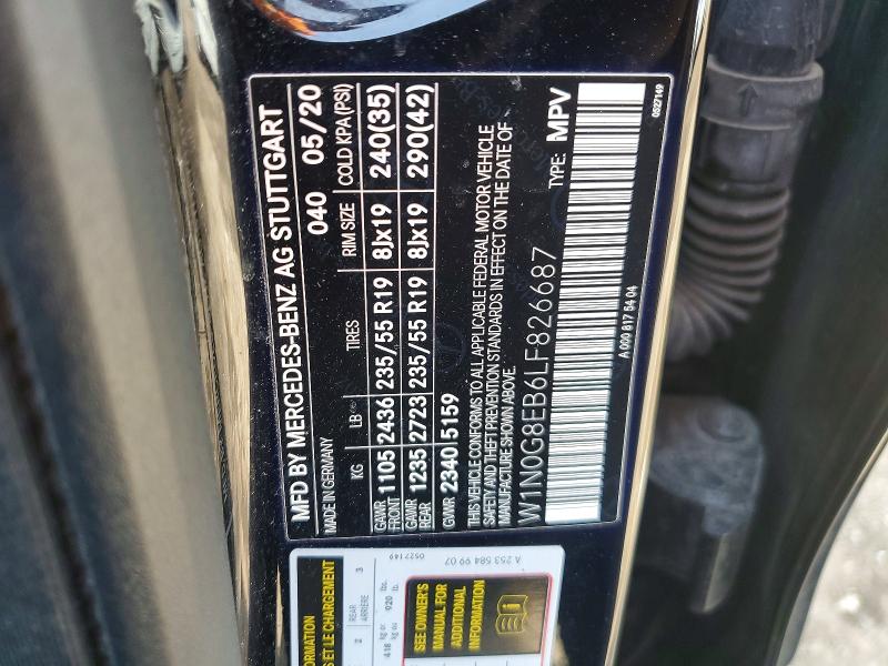 Aukcja sprzedaży 2020 Mercedes-benz Glc, vin: W1N0G8EB6LF826687, numer aukcji: 49098736