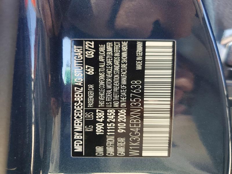 Aukcja sprzedaży 2022 Mercedes-benz A, vin: W1K3G4EBXNJ357638, numer aukcji: 51146976