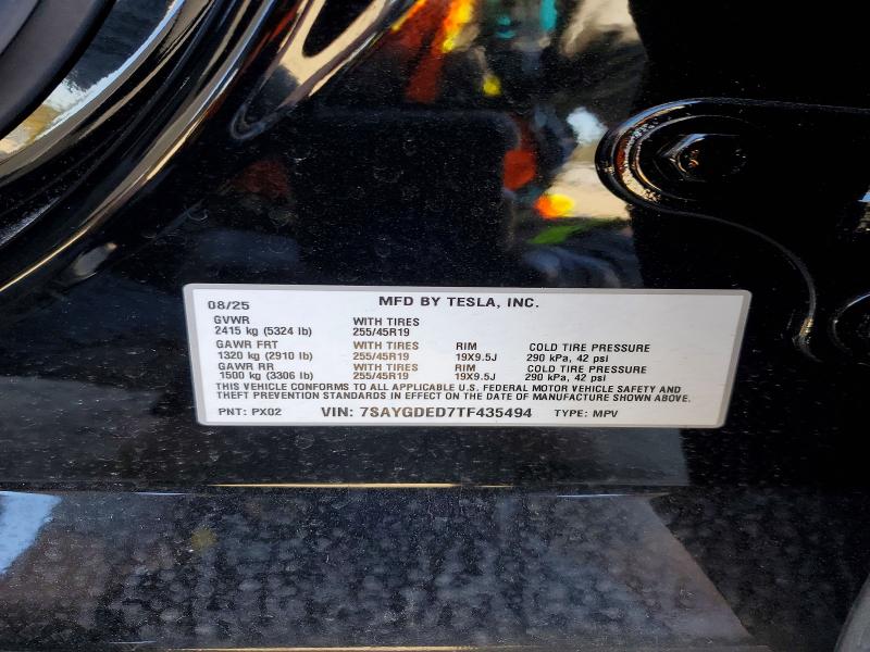 Продажа на аукционе авто 2026 Tesla Model Y, vin: 7SAYGDED7TF435494, номер лота: 49458656