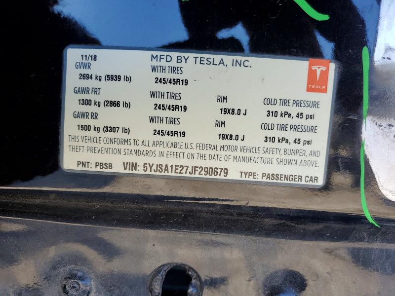 Aukcja sprzedaży 2018 Tesla Model S, vin: 5YJSA1E27JF290679, numer aukcji: 48973796