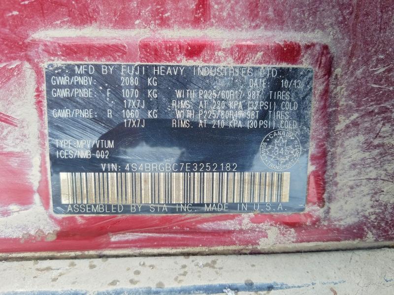 Продаж на аукціоні авто 2014 Subaru Outback, vin: 4S4BRGBC7E3252182, номер лоту: 46998576