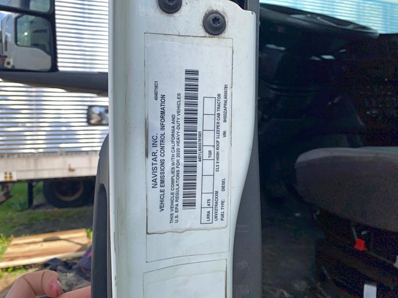 51544866 :رقم المزاد ، 3HSDZAPR4LN555781 vin ، 2020 International Lt625 مزاد بيع