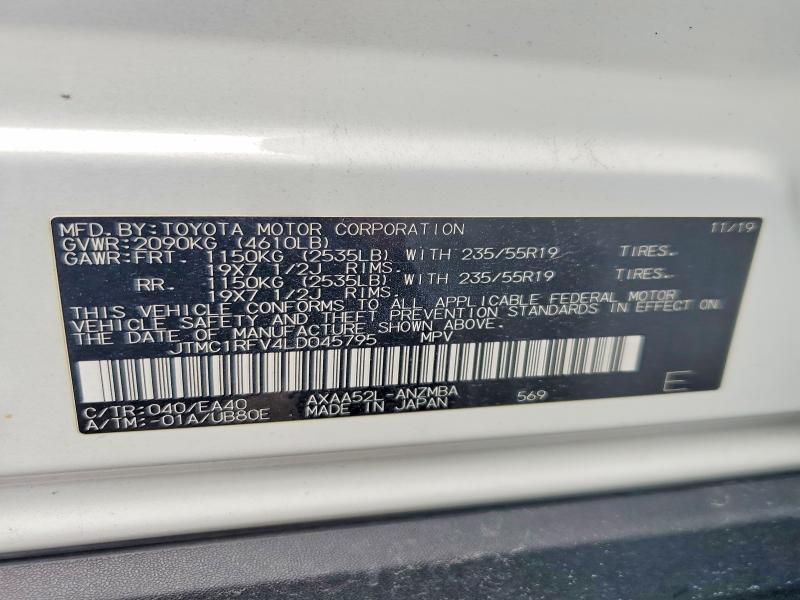 Продажа на аукционе авто 2020 Toyota Rav4, vin: JTMC1RFV4LD045795, номер лота: 50738156