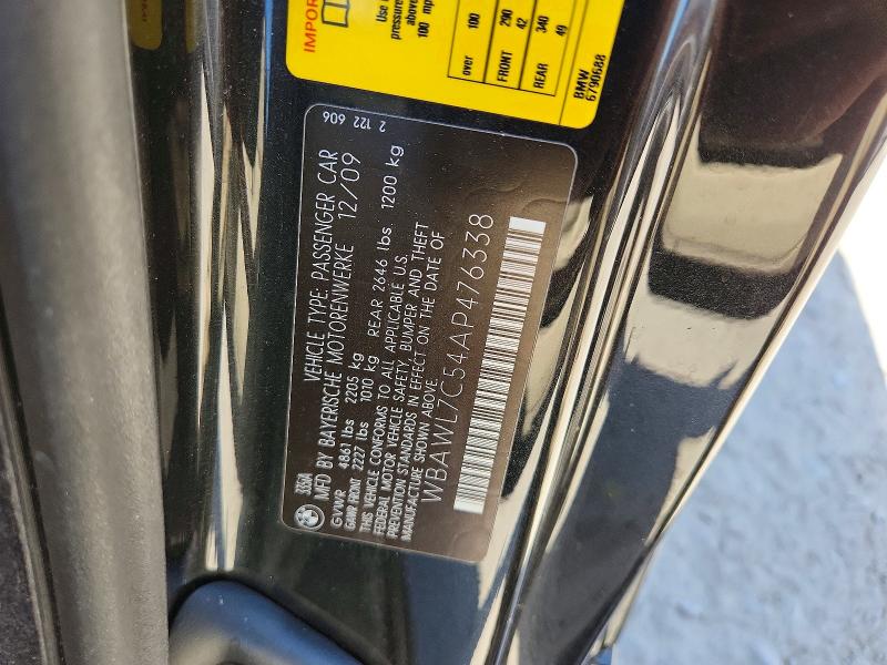 Продажа на аукционе авто 2010 Bmw 335, vin: WBAWL7C54AP476338, номер лота: 50530846