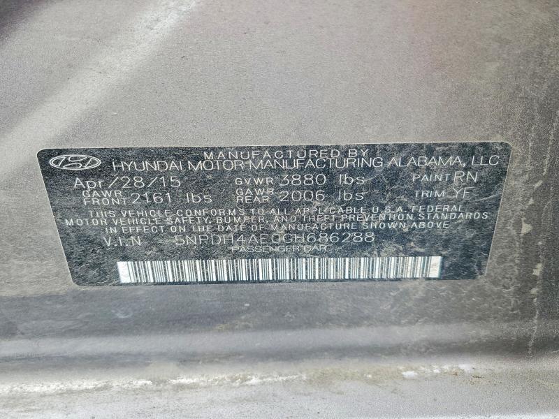 Продаж на аукціоні авто 2016 Hyundai Elantra, vin: 5NPDH4AE0GH686288, номер лоту: 51668566
