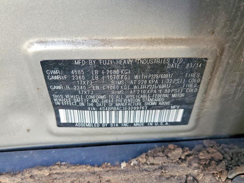 Aukcja sprzedaży 2014 Subaru Outback, vin: 4S4BRBAC3E3299763, numer aukcji: 51549456