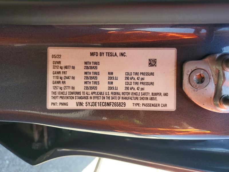 Продажа на аукционе авто 2022 Tesla Model 3, vin: 5YJ3E1EC8NF265829, номер лота: 51027356