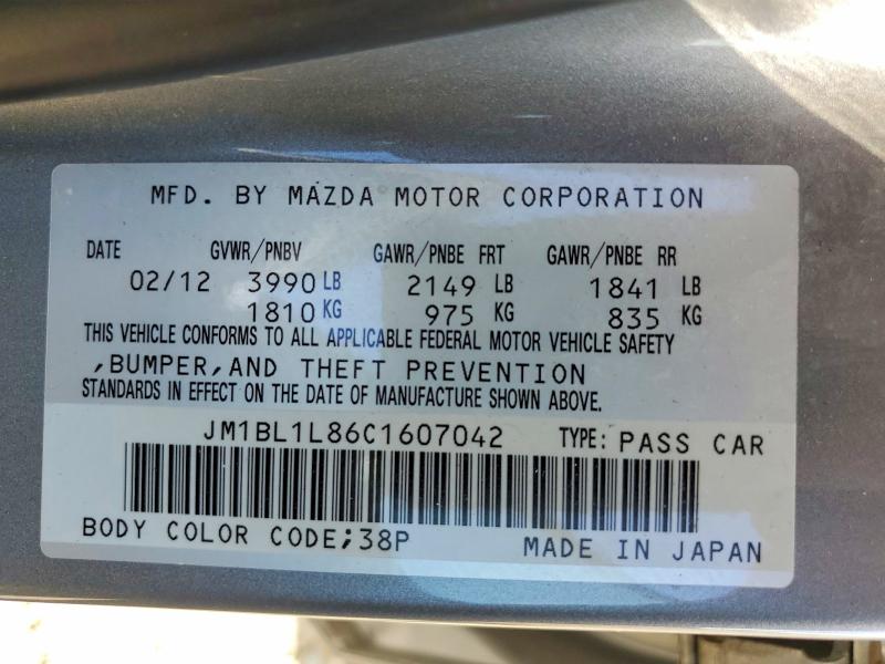 Aukcja sprzedaży 2012 Mazda 3, vin: JM1BL1L86C1607042, numer aukcji: 51841726