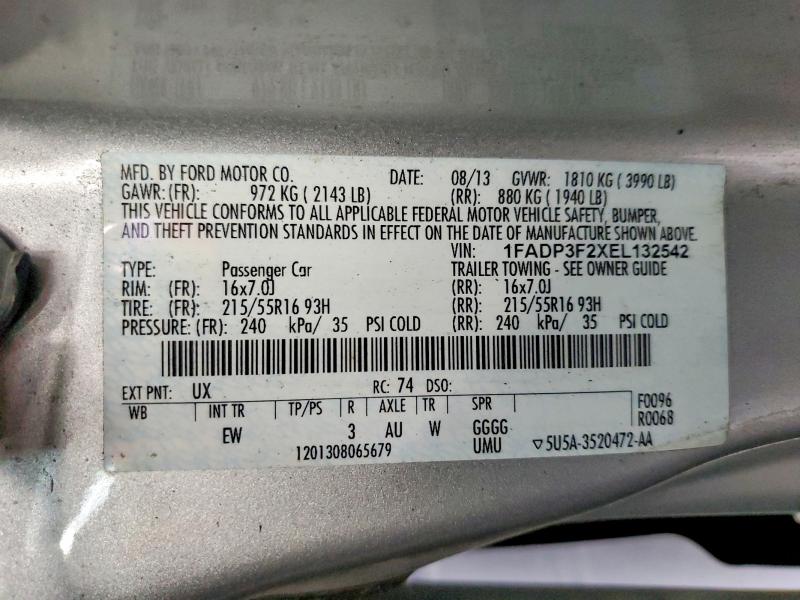 Продажа на аукционе авто 2014 Ford Focus, vin: 1FADP3F2XEL132542, номер лота: 49834456