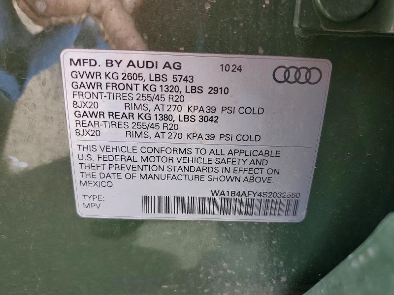48609146 :رقم المزاد ، WA1B4AFY4S2032550 vin ، 2025 Audi Sq5 مزاد بيع