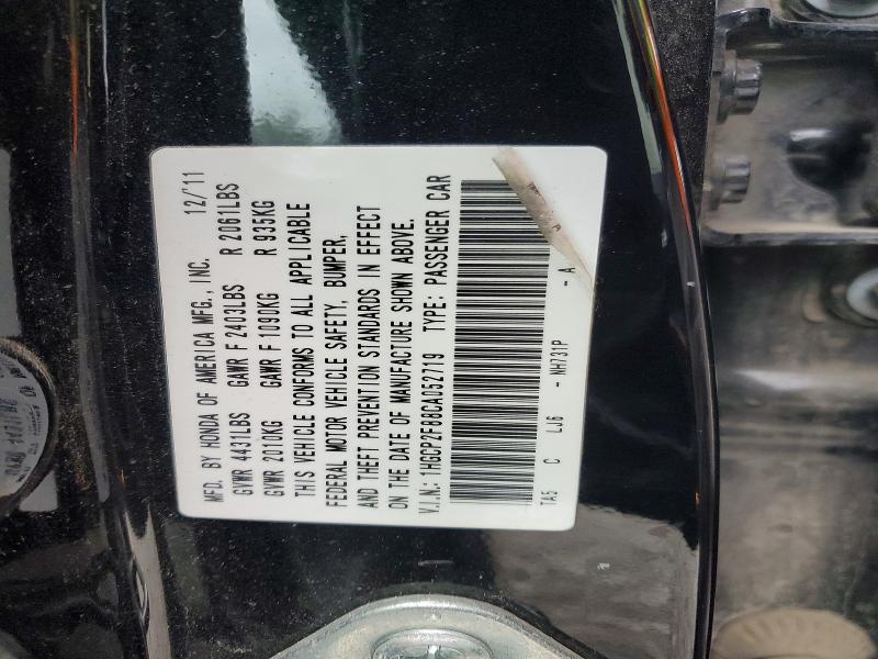 51344966 :رقم المزاد ، 1HGCP2F88CA052719 vin ، 2012 Honda Accord مزاد بيع