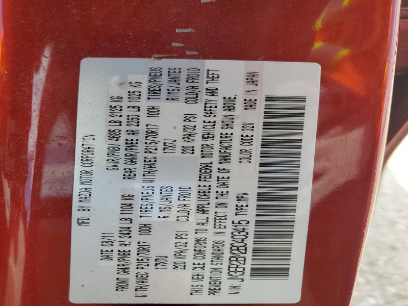 48588486 :رقم المزاد ، JM3ER2BM2B0403415 vin ، 2011 Mazda Cx-7 مزاد بيع