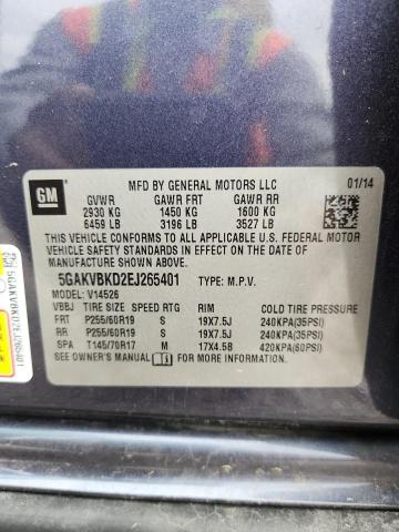51671236 :رقم المزاد ، 5GAKVBKD2EJ265401 vin ، 2014 Buick Enclave مزاد بيع