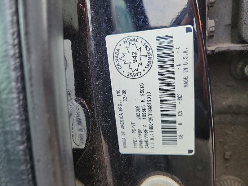 Продаж на аукціоні авто 2008 Honda Accord, vin: 1HGCP26818A812013, номер лоту: 49788646