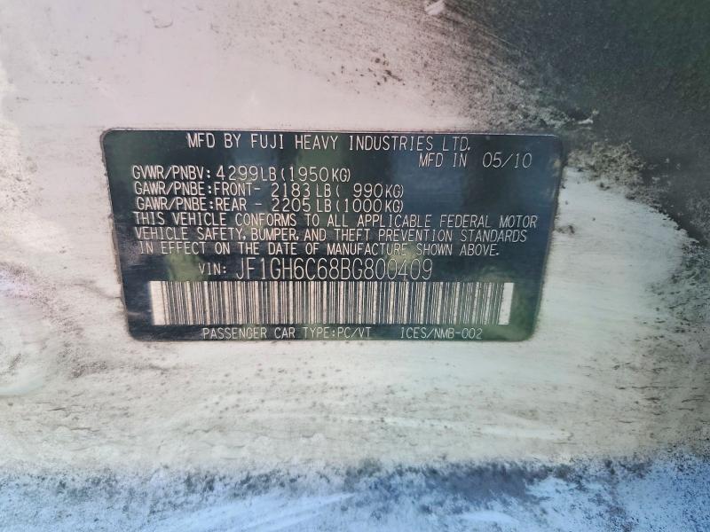 49255086 :رقم المزاد ، JF1GH6C68BG800409 vin ، 2011 Subaru Impreza مزاد بيع