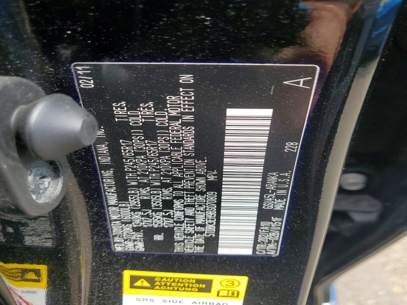 50187856 :رقم المزاد ، 5TDBK3EH9BS070809 vin ، 2011 Toyt Highlander مزاد بيع