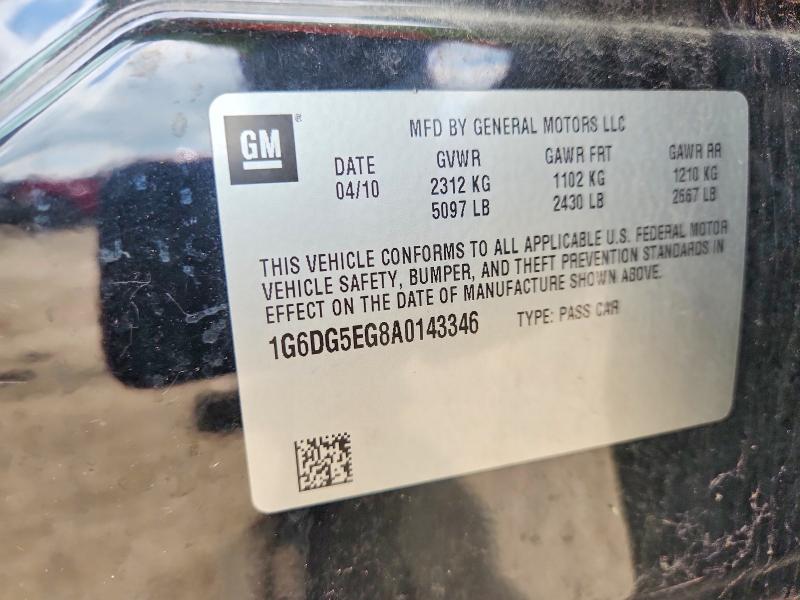 2010 Cadillac Cts მანქანა იყიდება აუქციონზე, vin: 1G6DG5EG8A0143346, აუქციონის ნომერი: 51008056