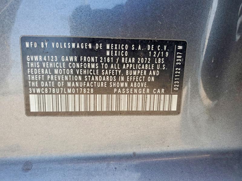 Aukcja sprzedaży 2020 Volkswagen Jetta, vin: 3VWCB7BU7LM017828, numer aukcji: 50654196