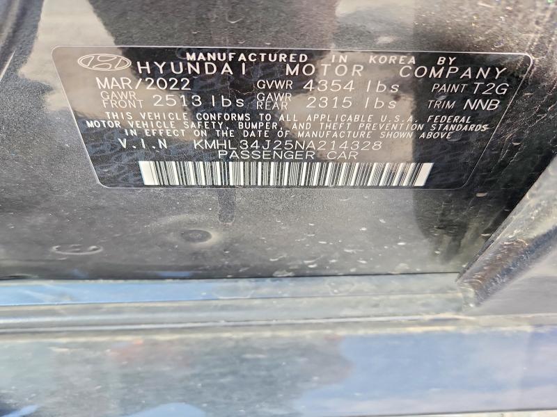 2022 Hyundai Sonata მანქანა იყიდება აუქციონზე, vin: KMHL34J25NA214328, აუქციონის ნომერი: 49675116