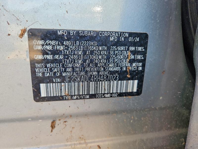 Продаж на аукціоні авто 2024 Subaru Forester, vin: JF2SKADC4RH487023, номер лоту: 50483476