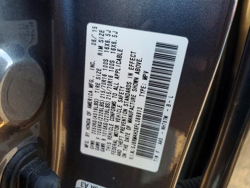 Продажа на аукционе авто 2015 Honda Cr-v, vin: 5J6RM4H36FL088913, номер лота: 49239146