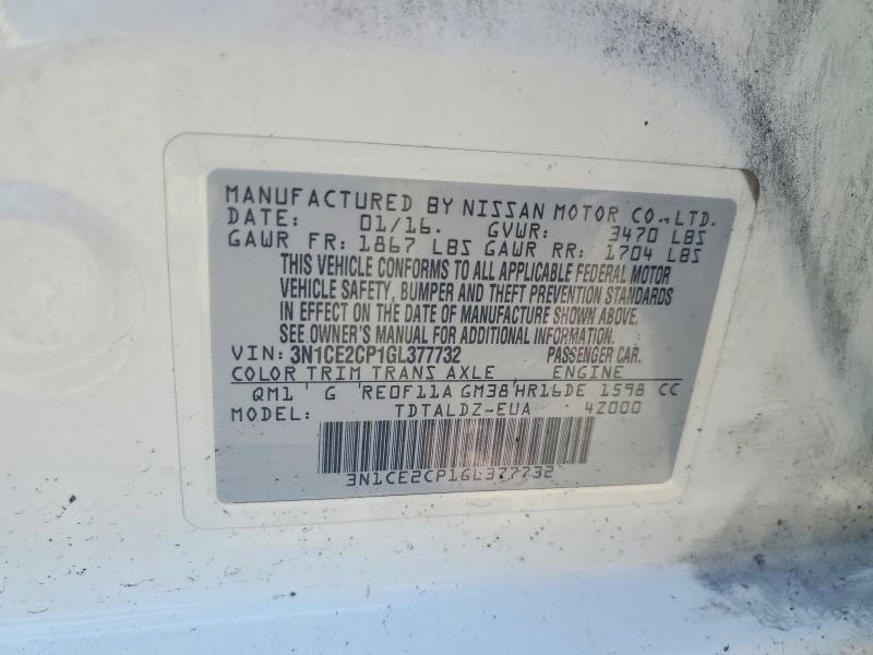 Продаж на аукціоні авто 2016 Nissan Versa Note, vin: 3N1CE2CP1GL377732, номер лоту: 49925556