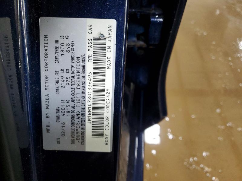48992146 :رقم المزاد ، JM1BM1K78G1336495 vin ، 2016 Mazda 3 مزاد بيع
