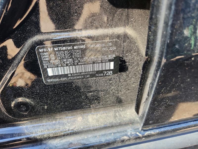Продаж на аукціоні авто 2024 Mitsubishi Mirage, vin: ML32AUHJ8RH039933, номер лоту: 48295156