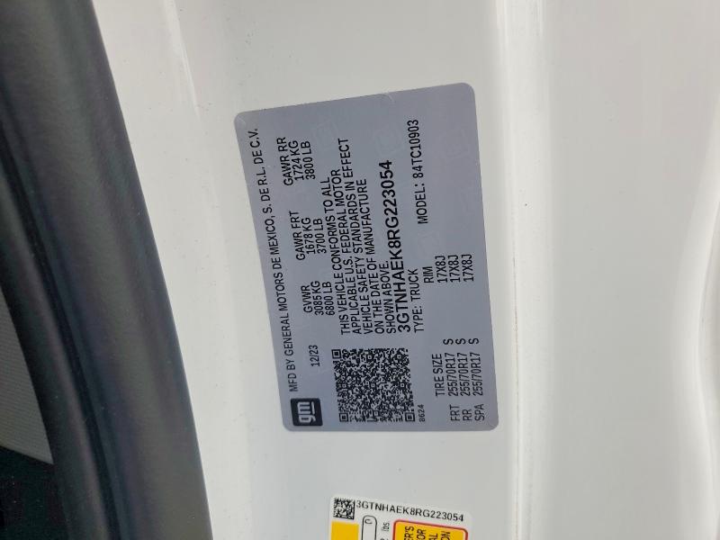 2024 Gmc Sierra მანქანა იყიდება აუქციონზე, vin: 3GTNHAEK8RG223054, აუქციონის ნომერი: 49909186