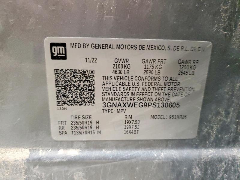 Auction sale of the 2023 Chevrolet Equinox, vin: 3GNAXWEG9PS130605, lot number: 50059886