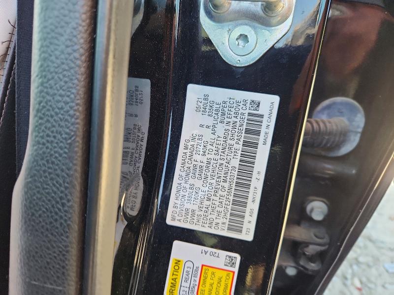 Продажа на аукционе авто 2022 Honda Civic, vin: 2HGFE2F56NH503739, номер лота: 49842096